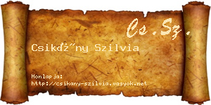 Csikány Szilvia névjegykártya